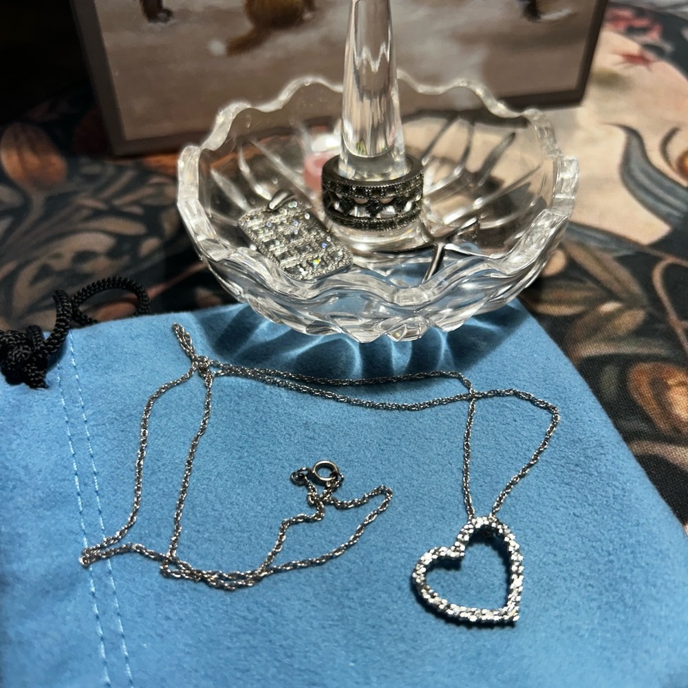 925 Sterling Silver Open Heart Pendant Necklace